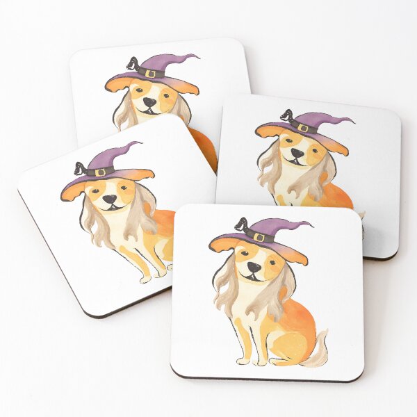 Item preview, Witchy Pup in Halloween Hat designed and sold by BrightVibesshop.