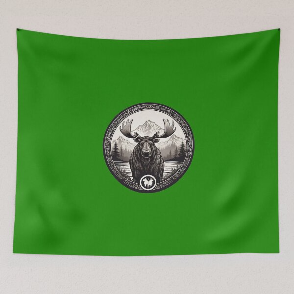 Item preview, Moose in a circle with ethnic ornament designed and sold by VugArtShop.