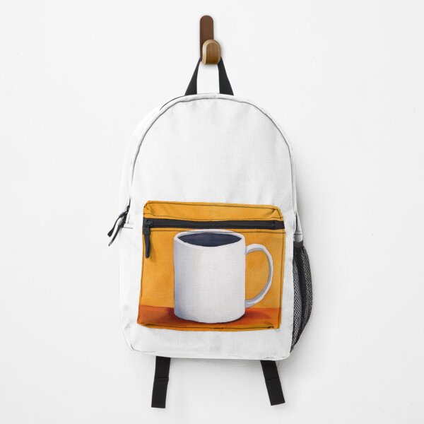 Artikelvorschau, Minimalistische weiße Kaffeetasse auf orangefarbenem Hintergrund entworfen und verkauft von WPCreator.