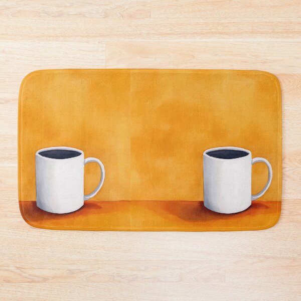 Artikelvorschau, Minimalistische weiße Kaffeetasse auf orangefarbenem Hintergrund entworfen und verkauft von WPCreator.
