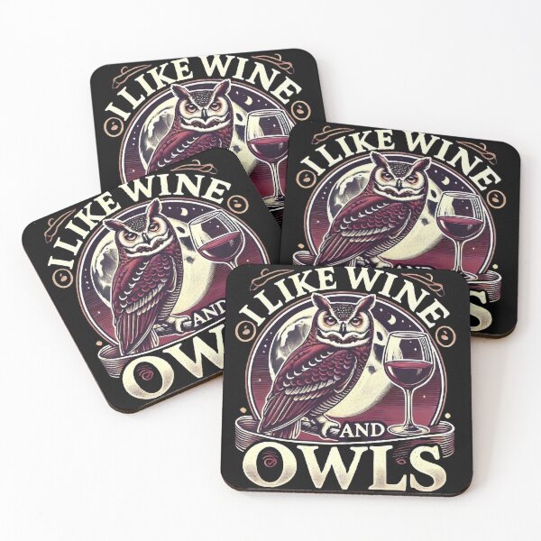 Item preview,  I Like Wine and Owls - Fun Owl Lover's Design designed and sold by ibobo4656.