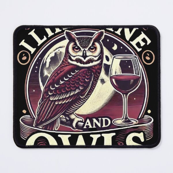Item preview, I Like Wine and Owls - Fun Owl Lover's Design designed and sold by ibobo4656.