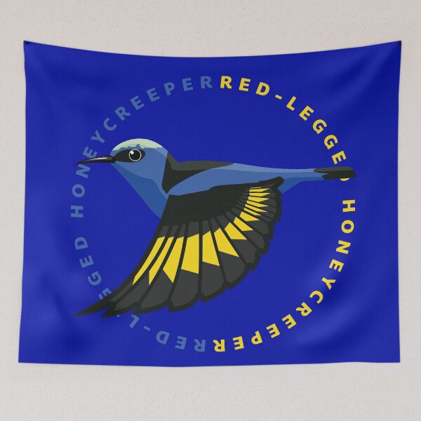 Item preview, Bird Exotic Red-Legged Honeycreeper Cartoon Character designed and sold by SUPERHERON.