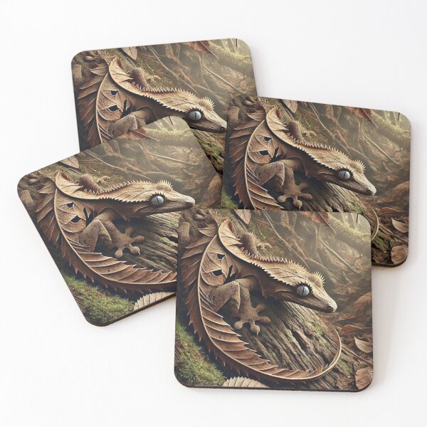 Item preview, Camouflaged Satanic Leaf-Tailed Gecko in Forest designed and sold by NocturnalNook.