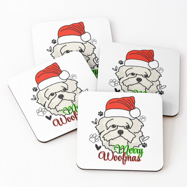 Item preview, Lhasa Apso "Merry Woofmas" Dog with Christmas Hat – Festive & Fun Holiday Design designed and sold by MrsCreative1.
