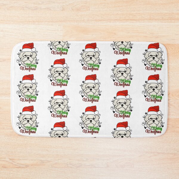 Item preview, Lhasa Apso "Merry Woofmas" Dog with Christmas Hat – Festive & Fun Holiday Design designed and sold by MrsCreative1.