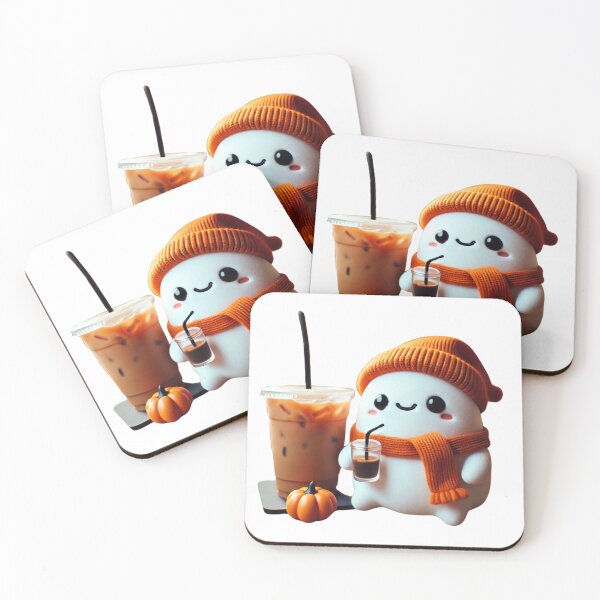 Item preview, Halloween Cute Ghost Drinking Ice Coffee  designed and sold by Simo-00.