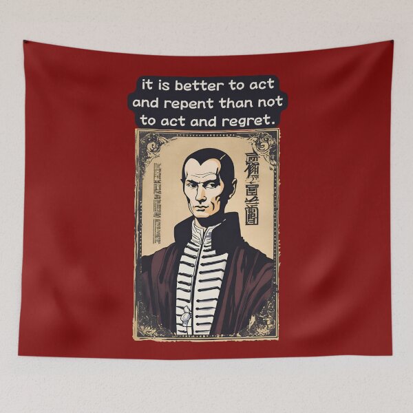 Item preview, Funny Diplomat Prince Nicholas Machiavelli Quote of Niccolo Philosopher in Anime Mode  designed and sold by FociCreate.