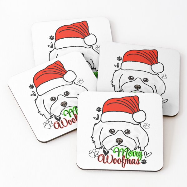 Item preview, Maltese "Merry Woofmas" Dog with Christmas Hat – Festive & Fun Holiday Design designed and sold by MrsCreative1.