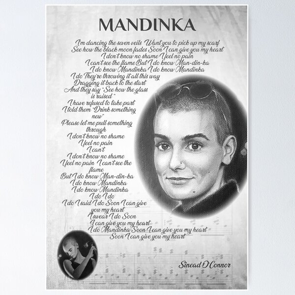 Item preview, Art Print Music | Sinead O'Connor Mandinka Poster Print designed and sold by ConorKeeganArt.