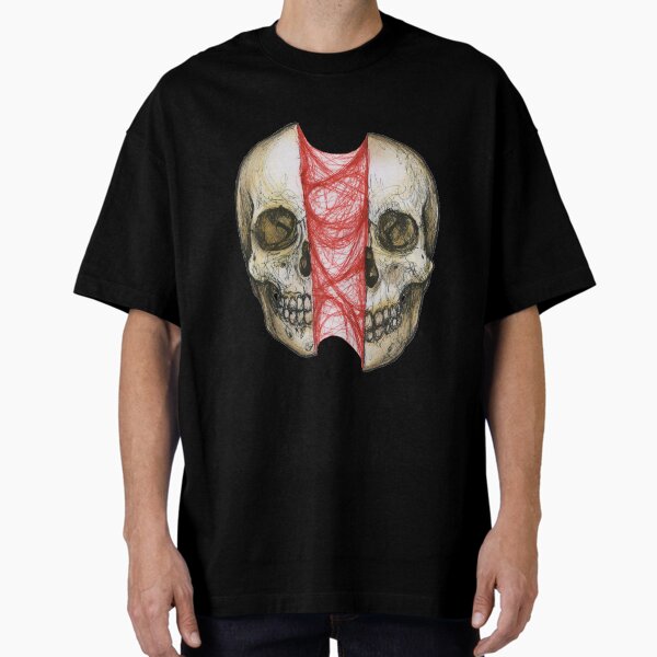 Skull Sinew Vertical Spli Oversized T-Shirt