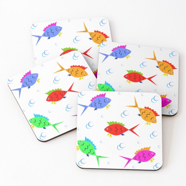 Item preview, A pattern of colored fish and bubbles designed and sold by ZorianArt.