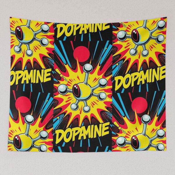Item preview, Bold Pop Art Dopamine Molecule in Action designed and sold by ArtComixHaven.