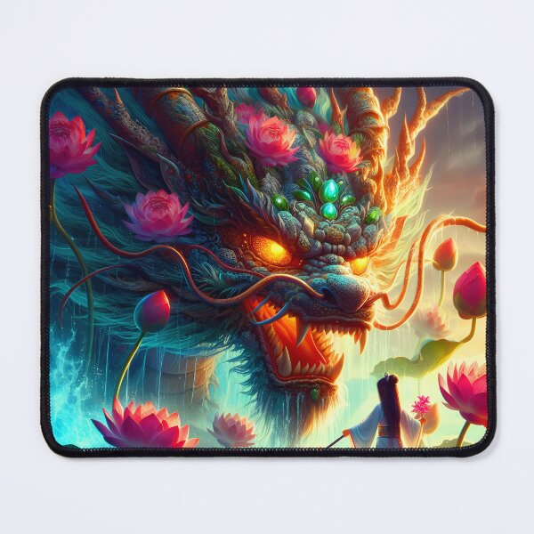 Item preview, Lotus dragon meets a girl on boat art designed and sold by EvaAngel.