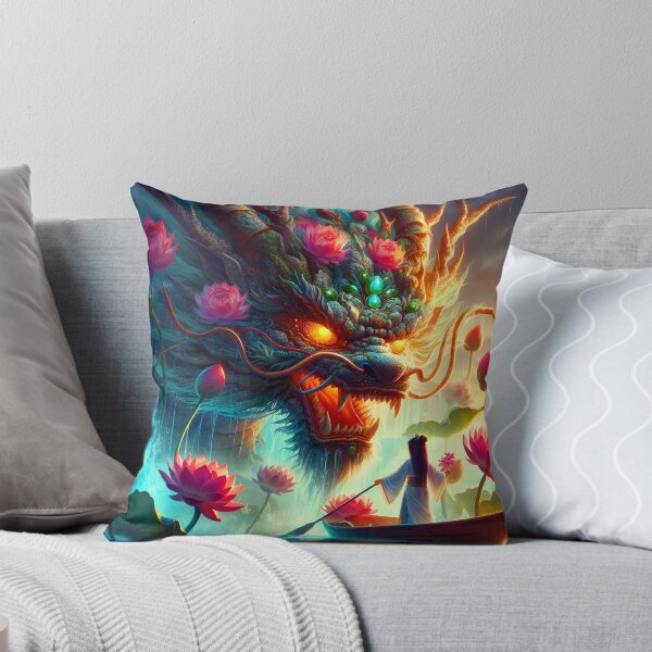 Item preview, Lotus dragon meets a girl on boat art designed and sold by EvaAngel.