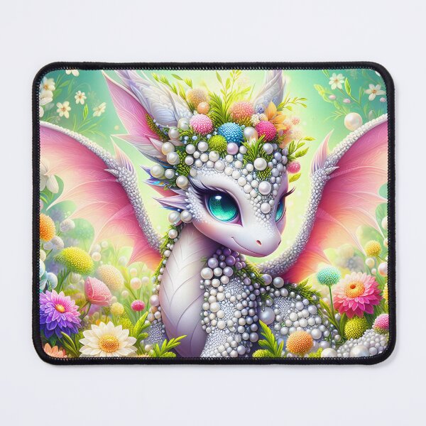 Item preview, Beautiful Pearl Female Floral dragon portrait art designed and sold by EvaAngel.