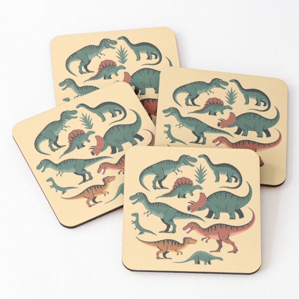 Item preview, Various Dinosaurs, including a T-Rex, a Triceratops, and a Velociraptor designed and sold by 123ks.