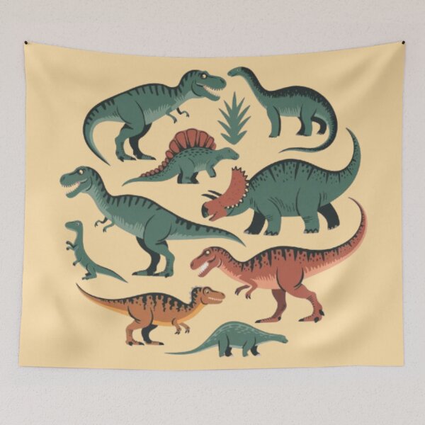 Item preview, Various Dinosaurs, including a T-Rex, a Triceratops, and a Velociraptor designed and sold by 123ks.