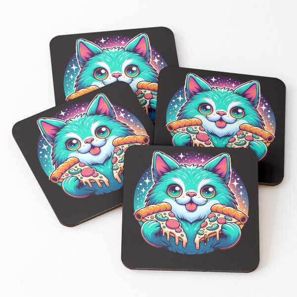 Item preview, Funny Cat in Space with Pizza  designed and sold by Logiamerch.
