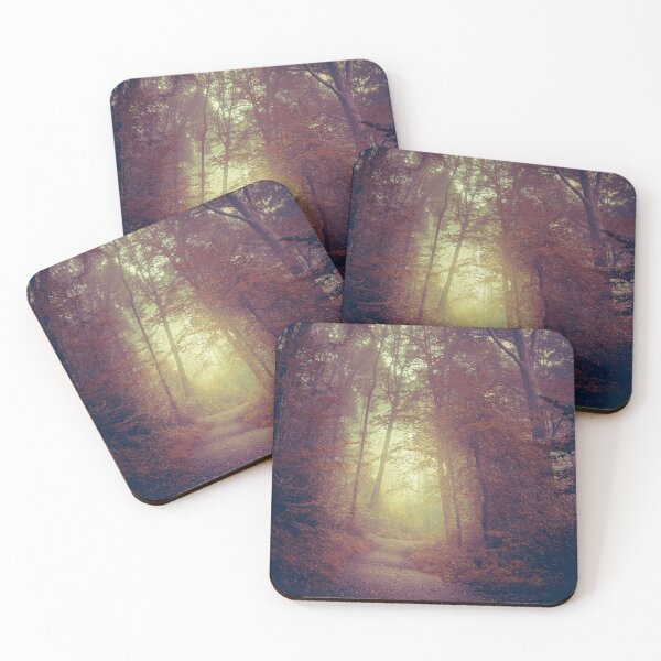 Item preview, Dreamy Foggy Forest in Autumn designed and sold by Dyrk Wyst Redbubble Shop.