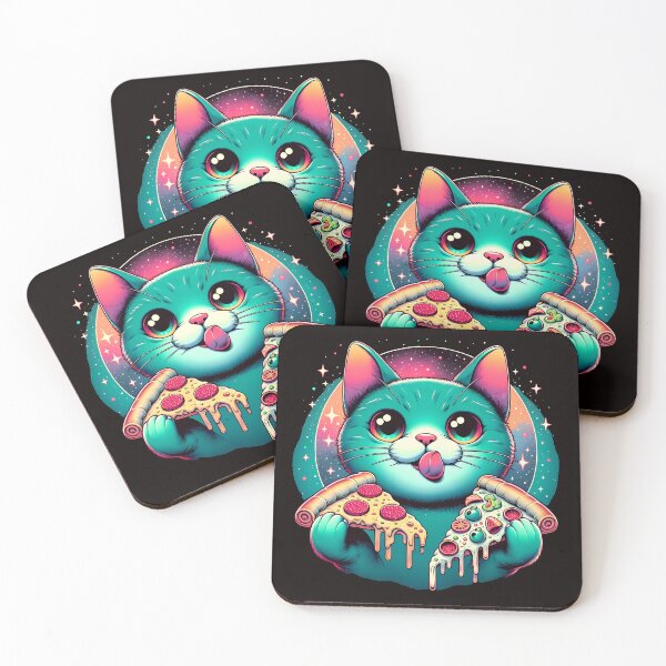 Item preview, Funny Cat in Space with Pizza  designed and sold by Logiamerch.