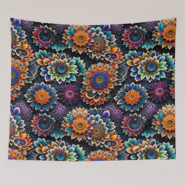 Item preview, Vibrant Mandala Flower Seamless Design designed and sold by MindM.
