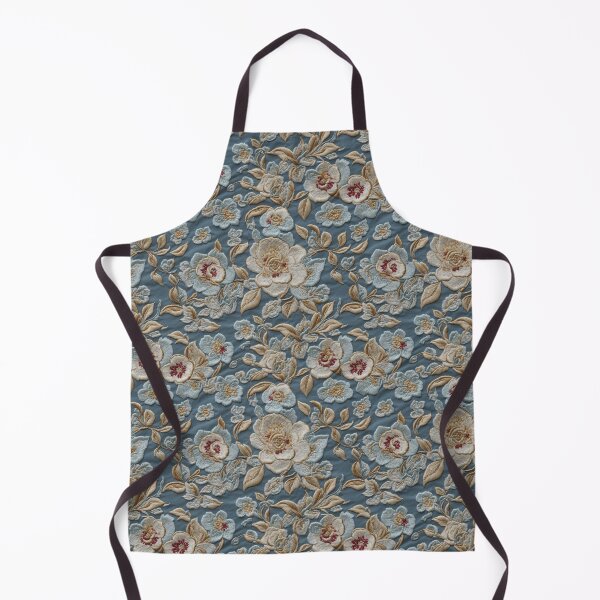 Item preview, Blue Floral Faux Embroidery designed and sold by FlowerMeFlorals.