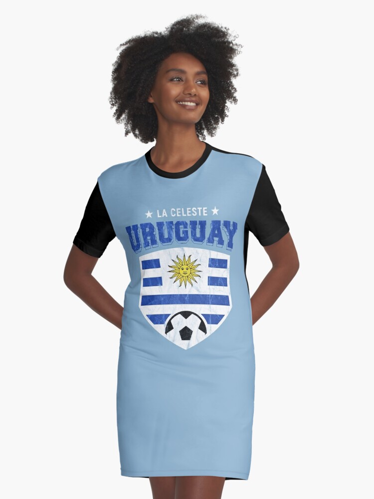 Soccer Shirt In Colors Of Uruguayan Flag. National Jersey For