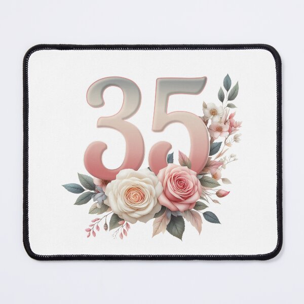 Item preview, 35th Birthday, floral, number 35, girl’s, woman's designed and sold by iclipart.