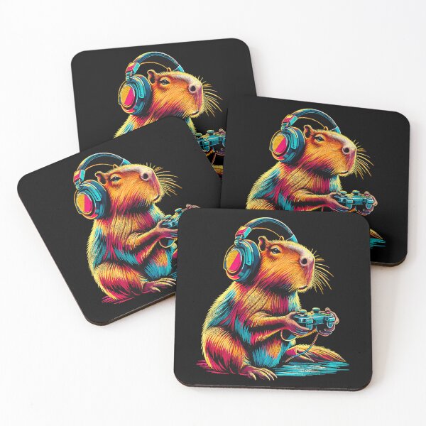Aperçu de l'œuvre Capybara Gaming - Conception amusante de Capybara pour joueur créée et vendue par JesterKrewArt.