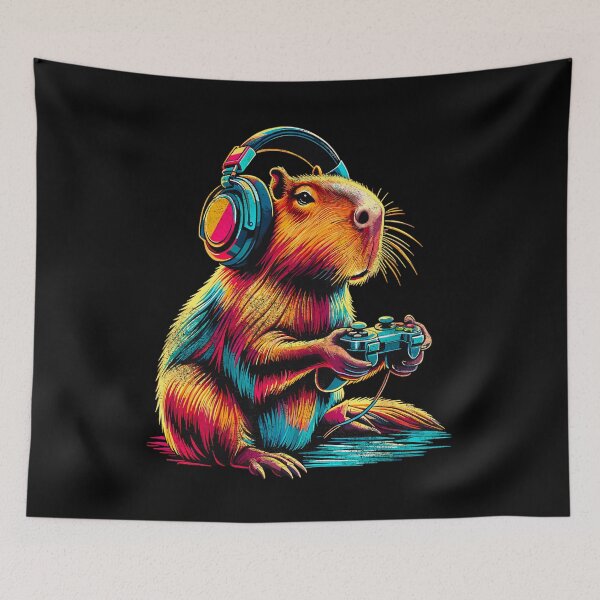 Item preview, Capybara Gaming - Diseño divertido de Capybara para gamers designed and sold by JesterKrewArt.