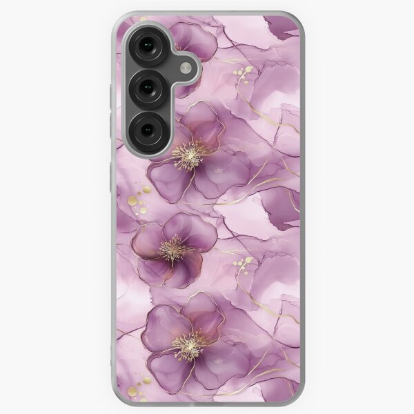 Item preview, Mauve alcohol ink flowers designed and sold by Ikonolexiart.