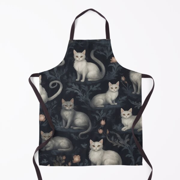 Item preview, Enchanted Felines: Elegant Cats and Florals on Midnight Canvas designed and sold by nouveaudecor.