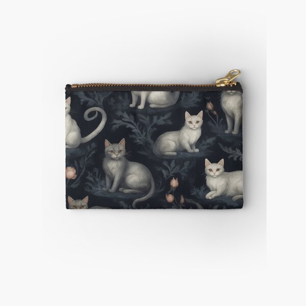 Item preview, Enchanted Felines: Elegant Cats and Florals on Midnight Canvas designed and sold by nouveaudecor.