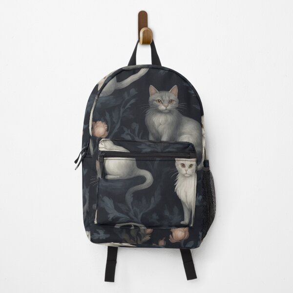Item preview, Enchanted Felines: Elegant Cats and Florals on Midnight Canvas designed and sold by nouveaudecor.
