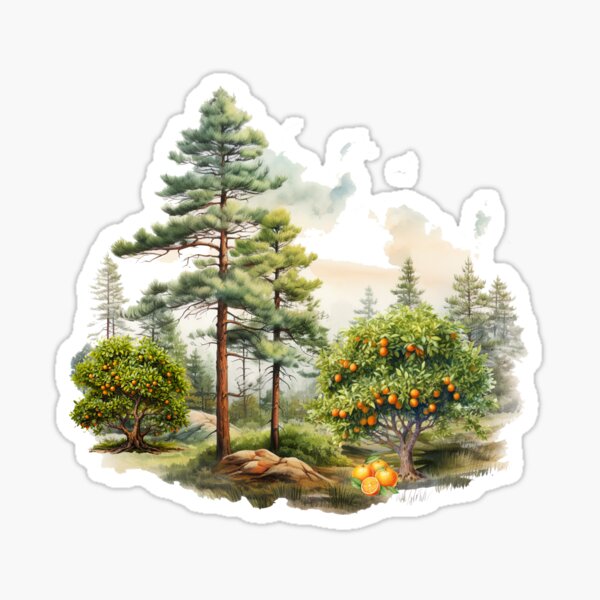 forest orange Sticker