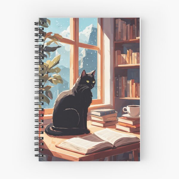 Item preview, Adorable Cat in Cozy Bookstore - Perfect Gift for Book and Cat Lovers designed and sold by Catophile.