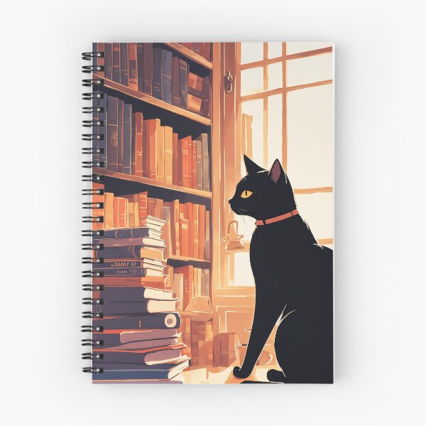 Item preview, Cute Cat in Library - Adorable Art for Book and Cat Lovers designed and sold by Catophile.