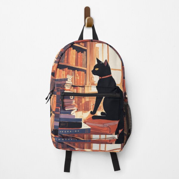 Item preview, Cute Cat in Library - Adorable Art for Book and Cat Lovers designed and sold by Catophile.