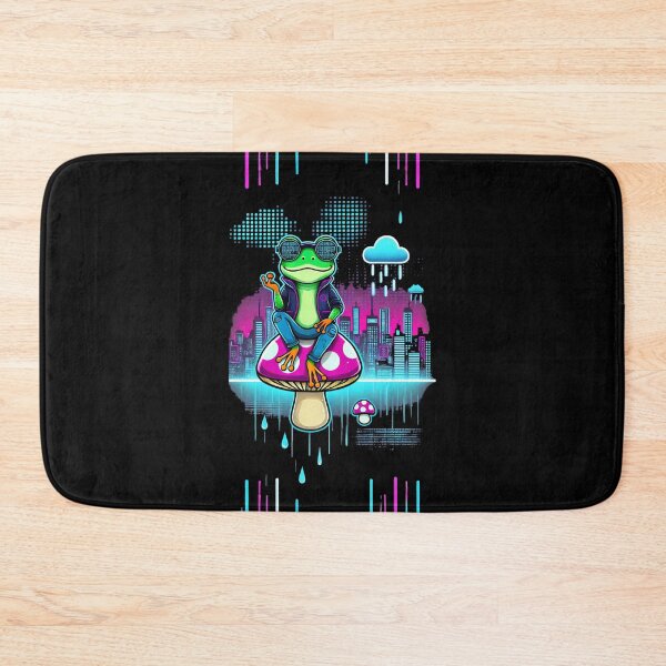 Item preview, Cyberpunk Frog on Floating Mushroom designed and sold by Mjonkey.