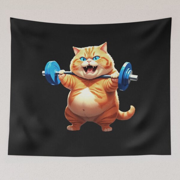 Item preview, Cat Weightlifting  designed and sold by PrettyInk.