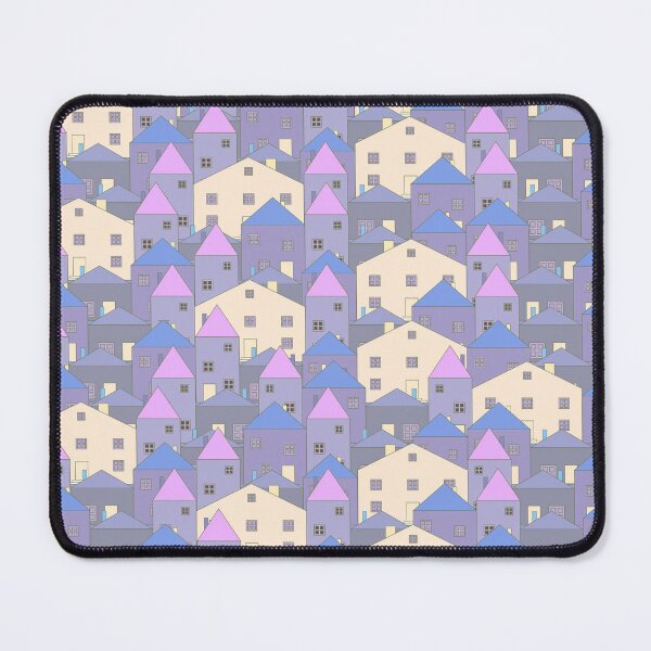Item preview, Small, pastel houses. Blue, purple, lilac, pastel navy blue. designed and sold by My-fake-places.