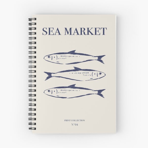 Item preview, Ilustración de estilo de cartel vintage sardinas, mercado de mar designed and sold by SixMai.