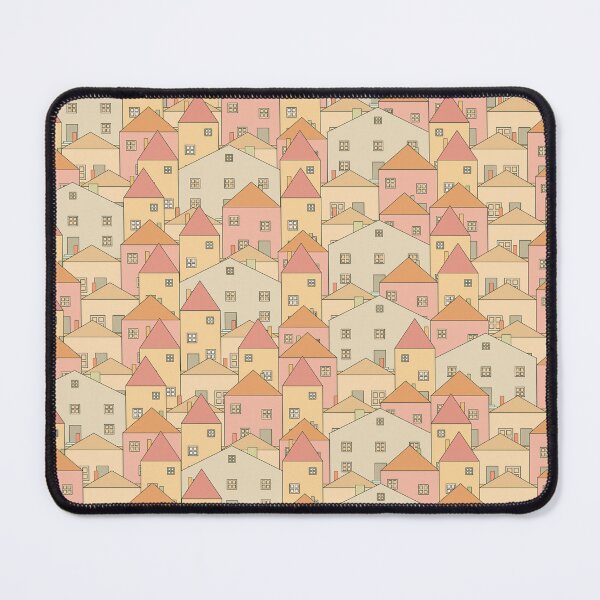 Item preview, Small, pastel houses. Orange, pastel rusty, pastel yellow. designed and sold by My-fake-places.