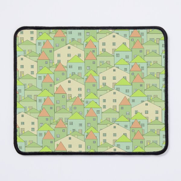Item preview, Small, pastel houses. Blue, green, celadon, orange. designed and sold by My-fake-places.