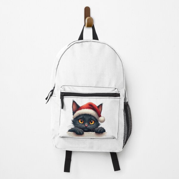 Item preview, black cat wearing a red Santa designed and sold by jkrphoto.