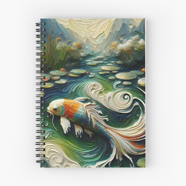 Item preview, Koi Fish Feng Shui Pond Painting designed and sold by FengShuiLounge.