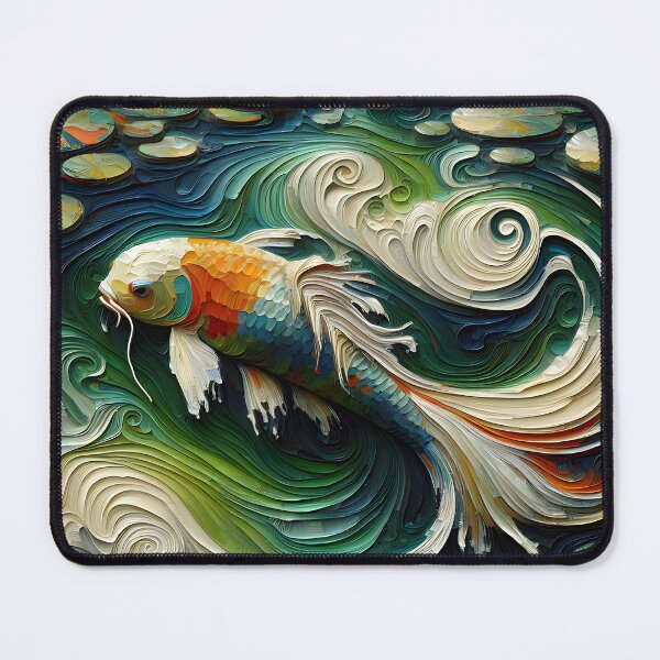 Item preview, Koi Fish Feng Shui Pond Painting designed and sold by FengShuiLounge.