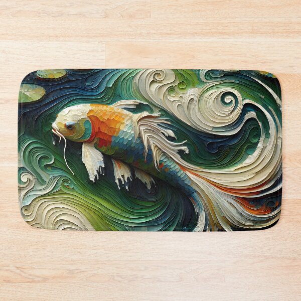Item preview, Koi Fish Feng Shui Pond Painting designed and sold by FengShuiLounge.