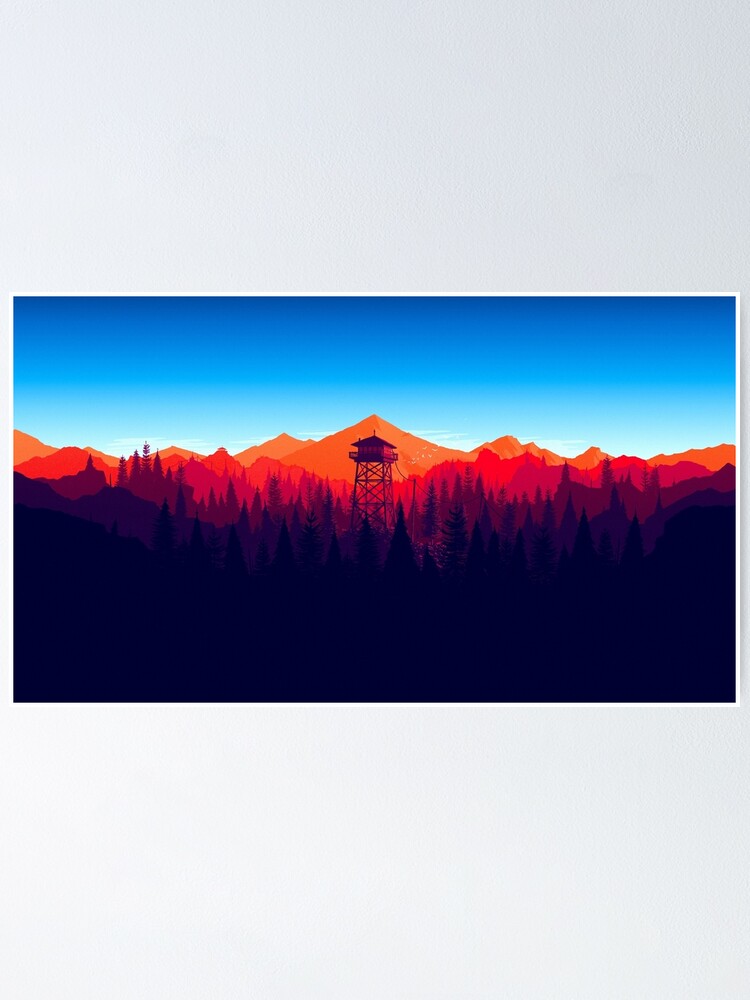 Firewatch Landscape 4 Poster By Boredgirl Redbubble